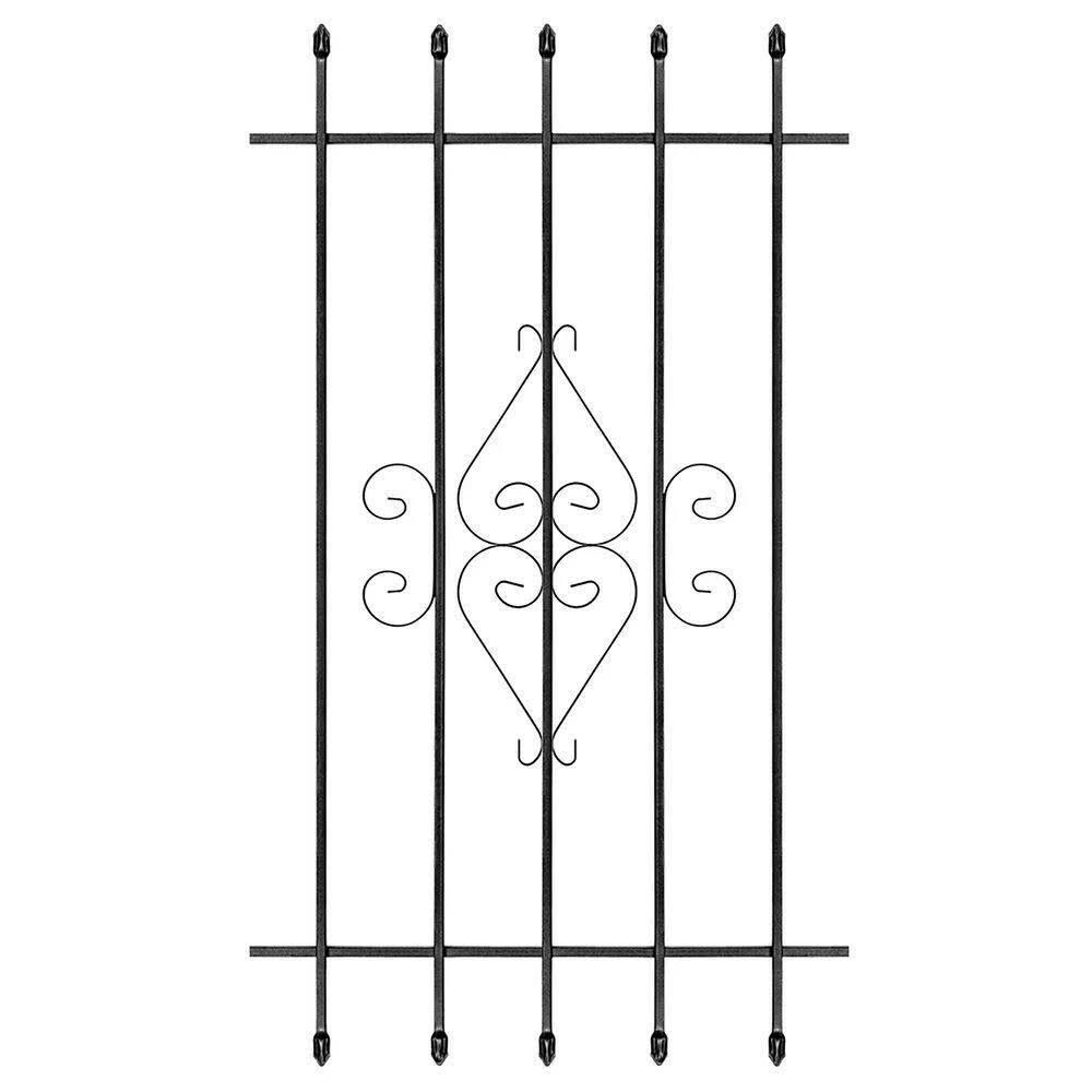 Unique Home Designs 30 in. x 54 in. Su Casa Black 5-Bar Window Guard