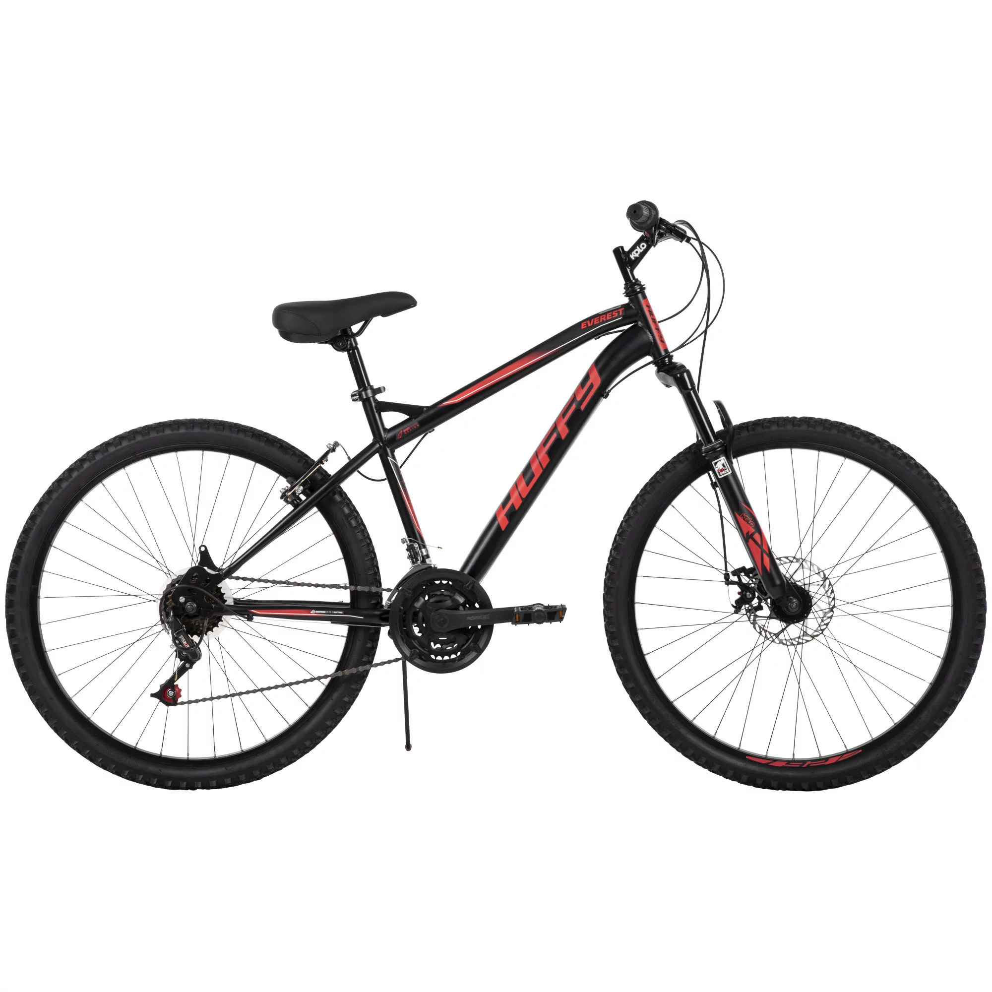 Huffy 26 In. Everest Men's 21-Speed Hardtail Mountain Bike, Black and Red