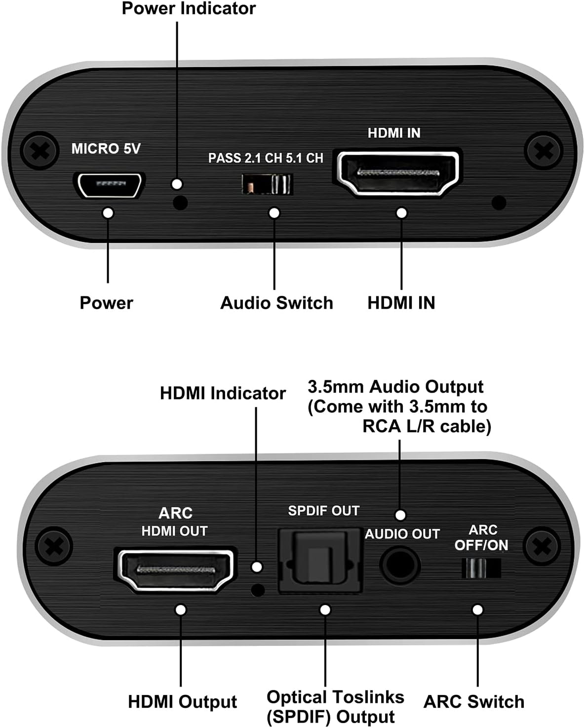 avedio links 4K@60Hz HDMI Audio Extractor, HDMI to HDMI + Optical Toslink SPDIF + 3.5mm AUX Stereo Audio Out