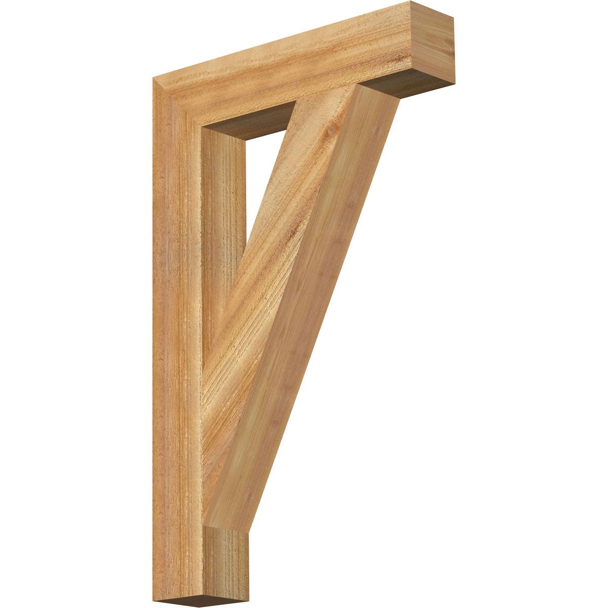Ekena Millwork BKT04X20X32TRA05RWR 4x22W x 20x22D x 32x22H Traditional Block Rough Sawn BRACKET, Western Red Cedar