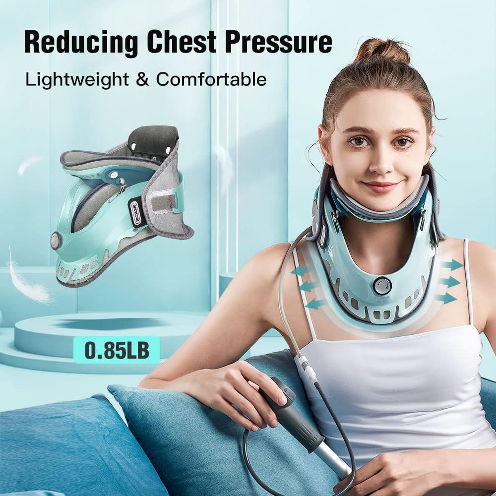 Tech Love Cervical Neck Traction Device, Adjustable Neck Brace for Neck Pain Relief&Shoulder Pain Relief