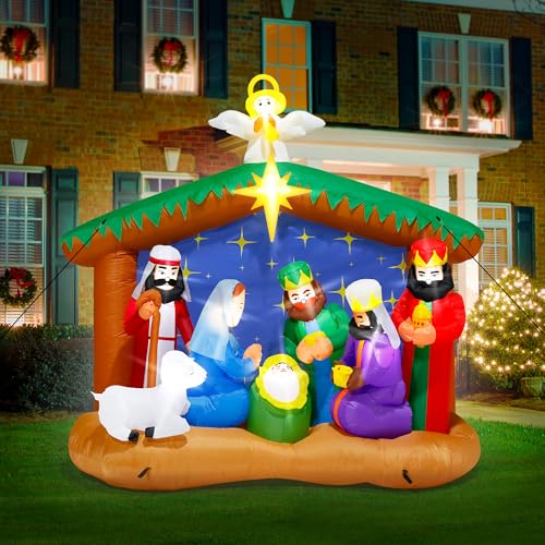 16FT Christmas Inflatable Snowman Outdoor Decorations, Giant Christmas Snowman, Holiday Blow Up Yard Decor with LED Lights