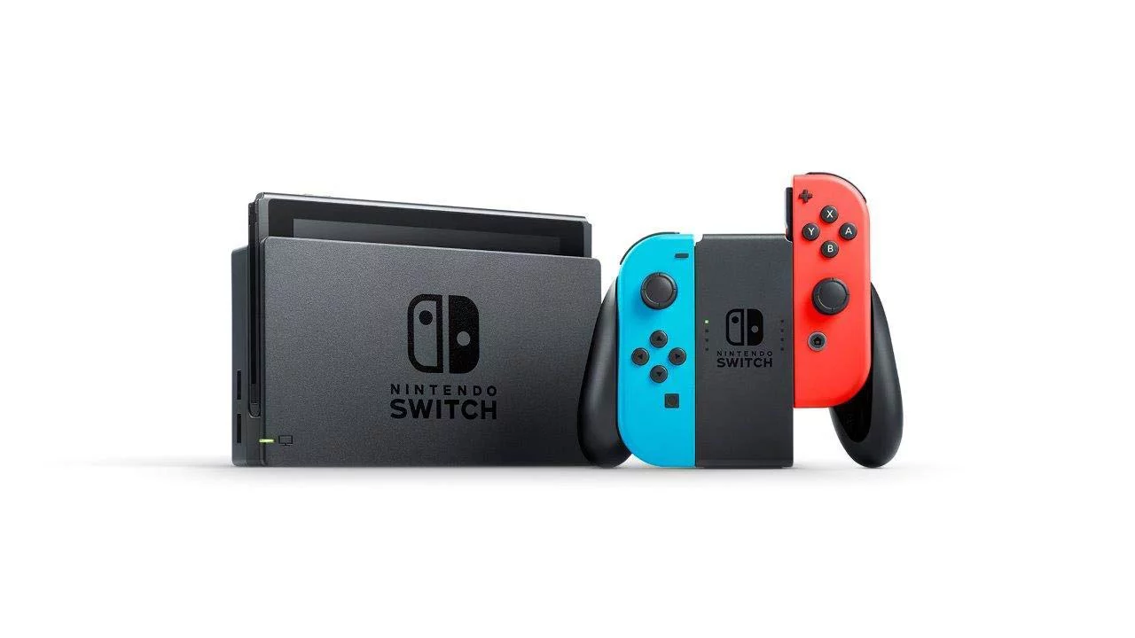 Nintendo Switch Console with Blue & Red Joy-Con, Mario Kart 8 Deluxe (Full Game Download) & 3 Month Membership