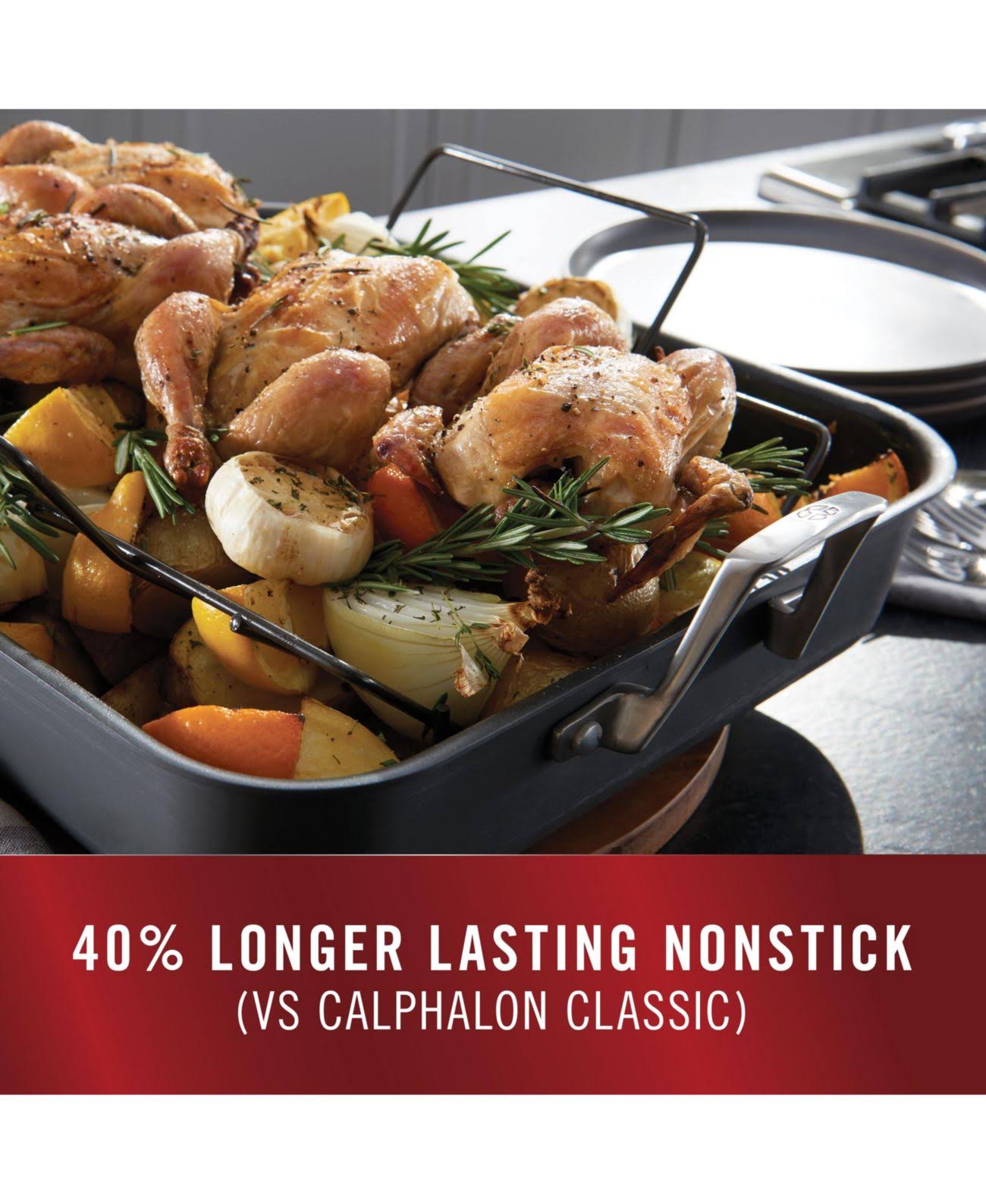 Calphalon Premier Hard Anodized Nonstick 16x22 Roaster with Rack - Black