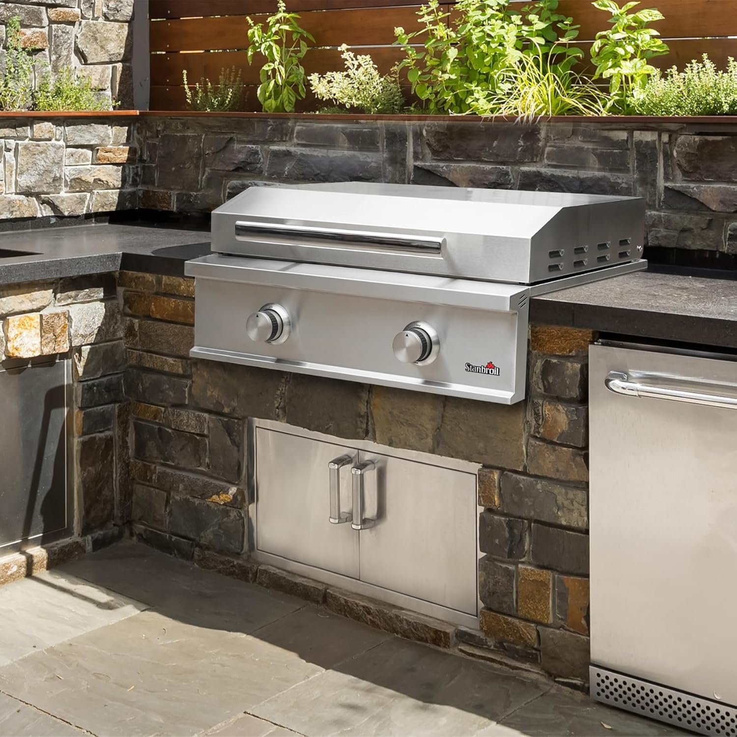Stanbroil 28-Inch Premium Built-In Natural Gas Griddle for Outdoor Kitchen Grill
