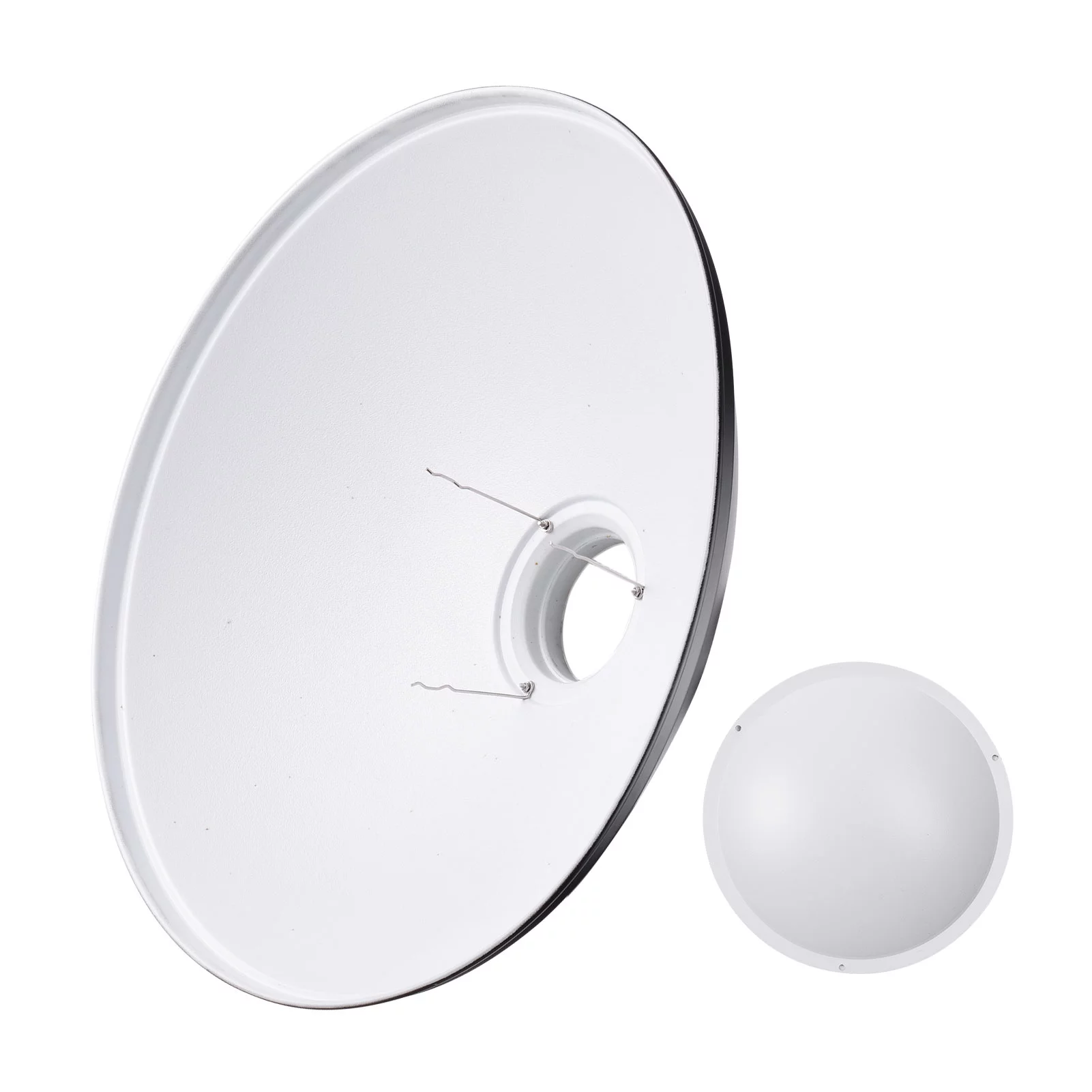 22 Inch Beauty Dish Studio Photography Reflector Diffuser with Honeycomb Soft Cloth for Bowens Mount Speedlite Strobe (White Internal Surface)