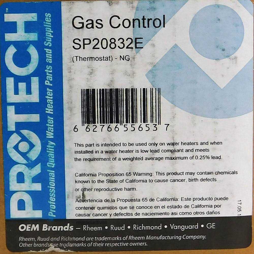 Rheem SP20832E Natural Gas Control Thermostat - Shop Hardware Tools Online Store