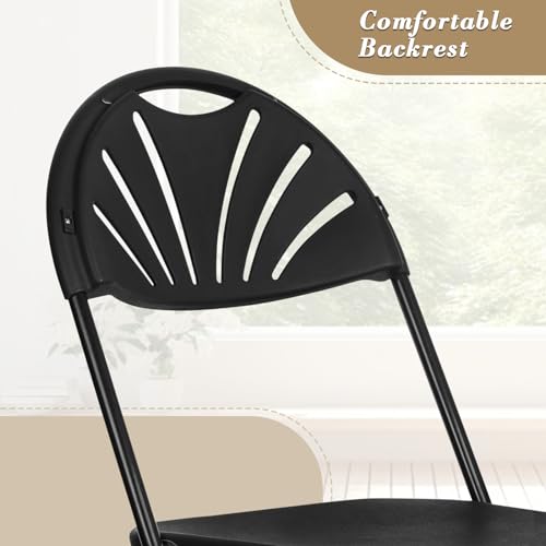 Athena Collection Red Plastic Folding Chairs for Adults, 10 Pack