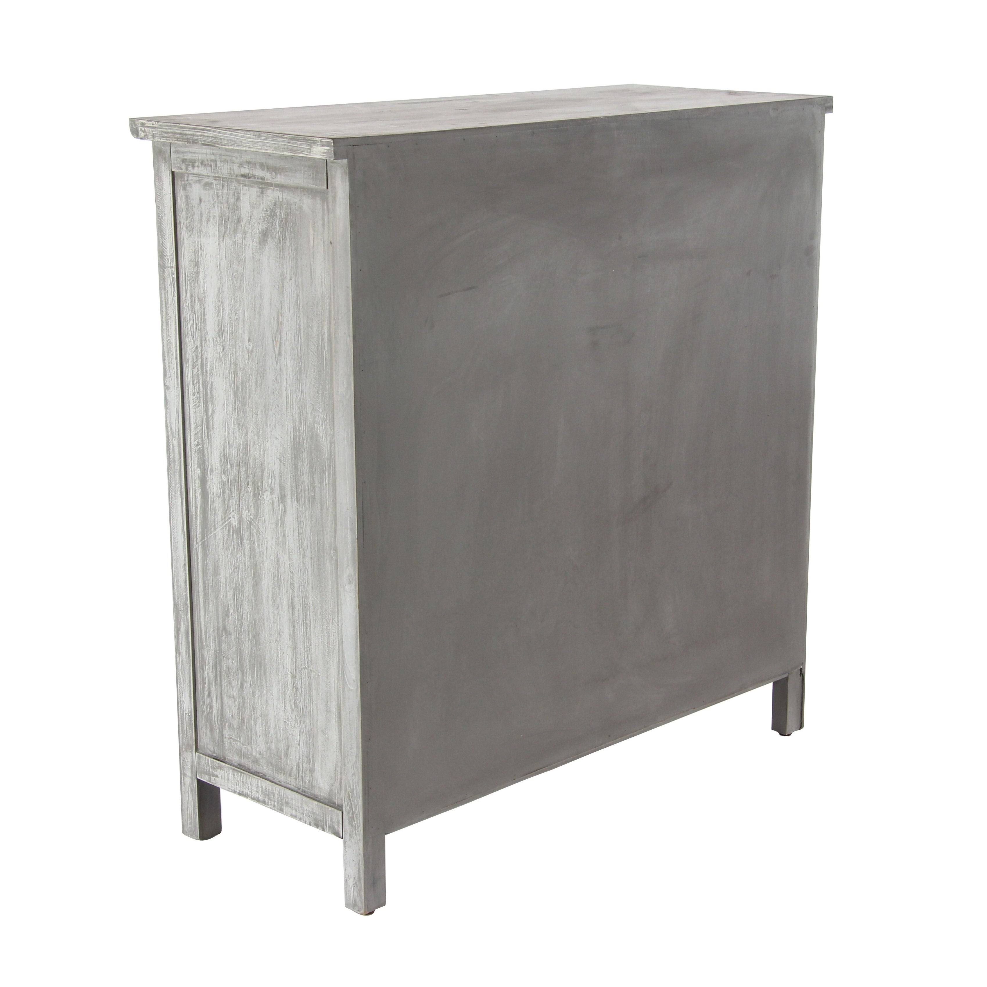 Decmode Traditional Carved Design 2 Door Wooden Cabinet