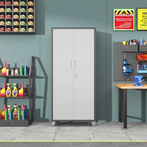 Mobile Tool Storage Cabinet with Wheels,Heavy Duty Rolling Tool Cabinets for Garage,Metal Storage Cabinets with 4 Drawer and 1 Locking Doors