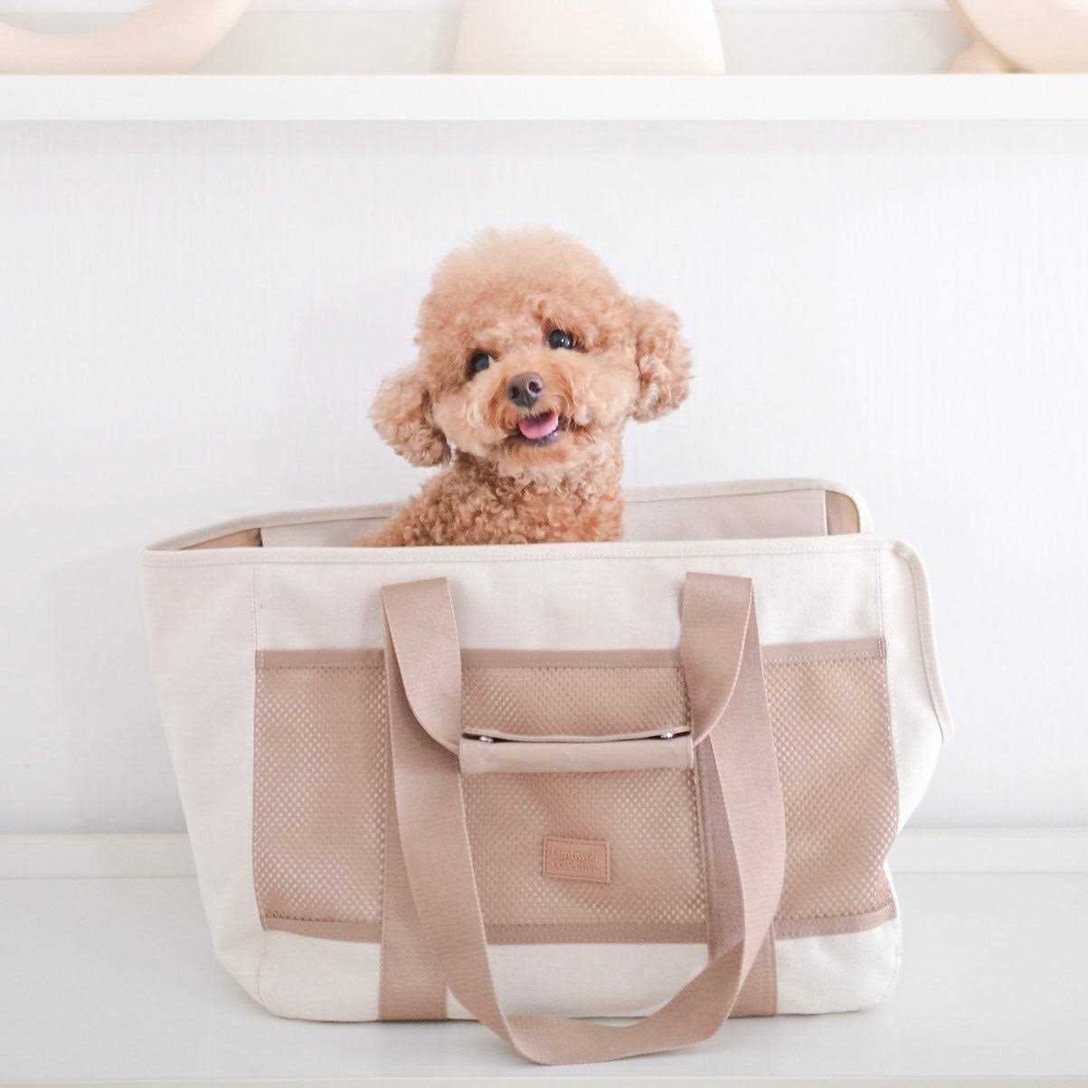 Small Dog Carrier for Pets up to 18lbs. Canvas Lightweight Water Resistant Pet Carrier. Perfect for Puppies or Kittens. Lambwolf Subway Carrier