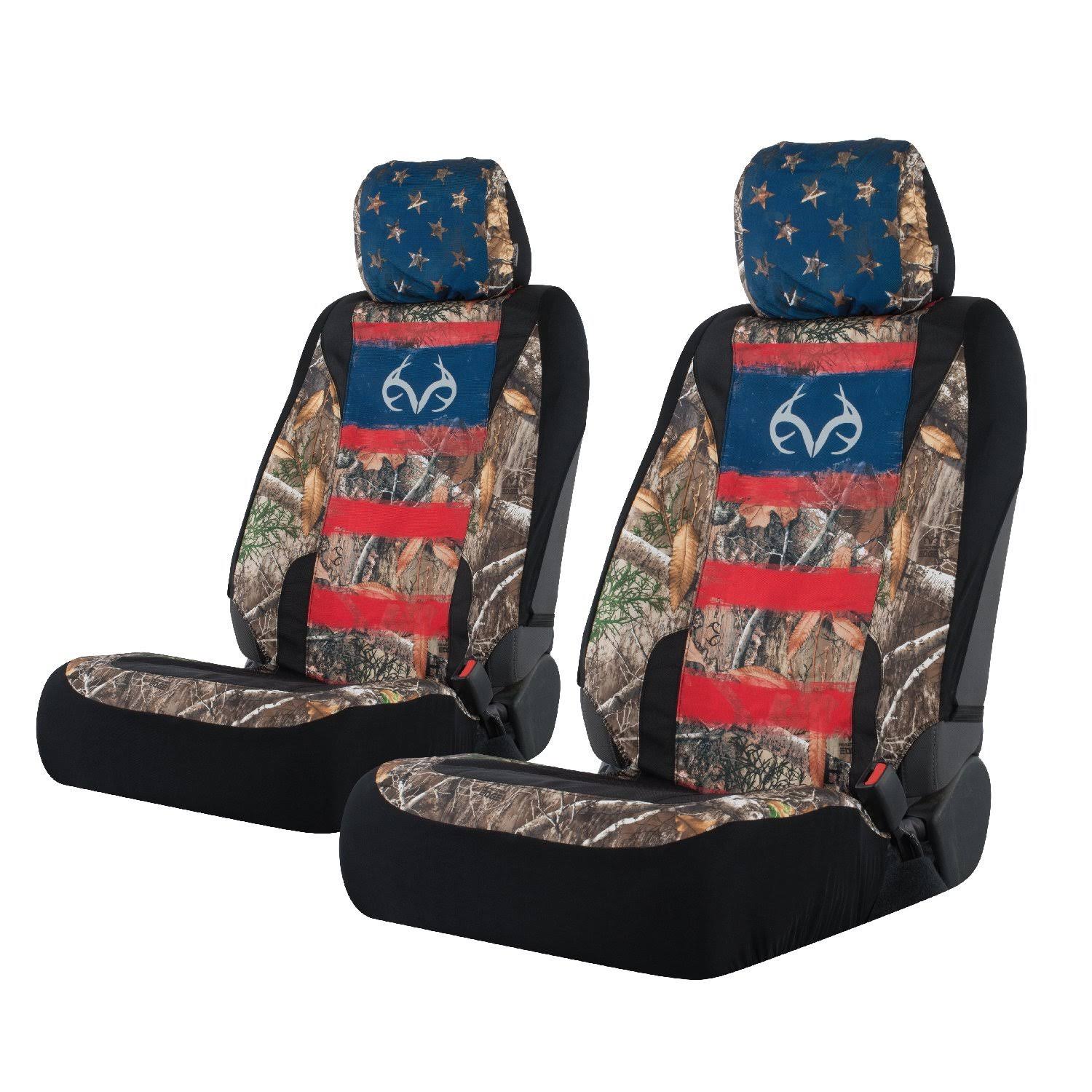 Realtree Camo Seat Covers Low Back Seat Edge/Americana 2 Pack
