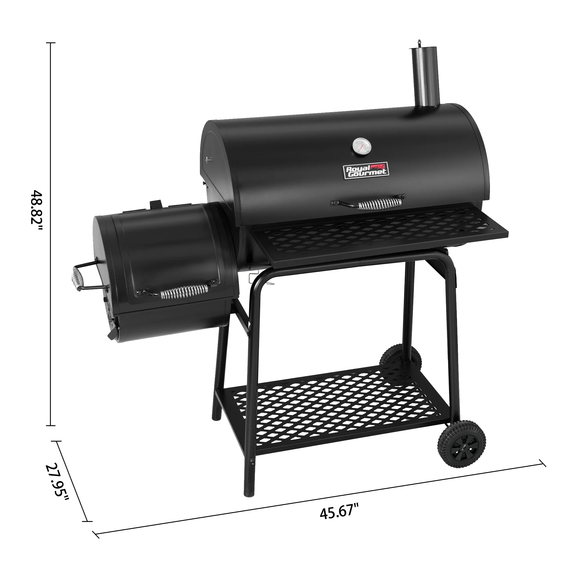 Royal Gourmet 30" CC1830FG, Charcoal Grill with Offset Smoker with High Heat-Resistant BBQ Gloves