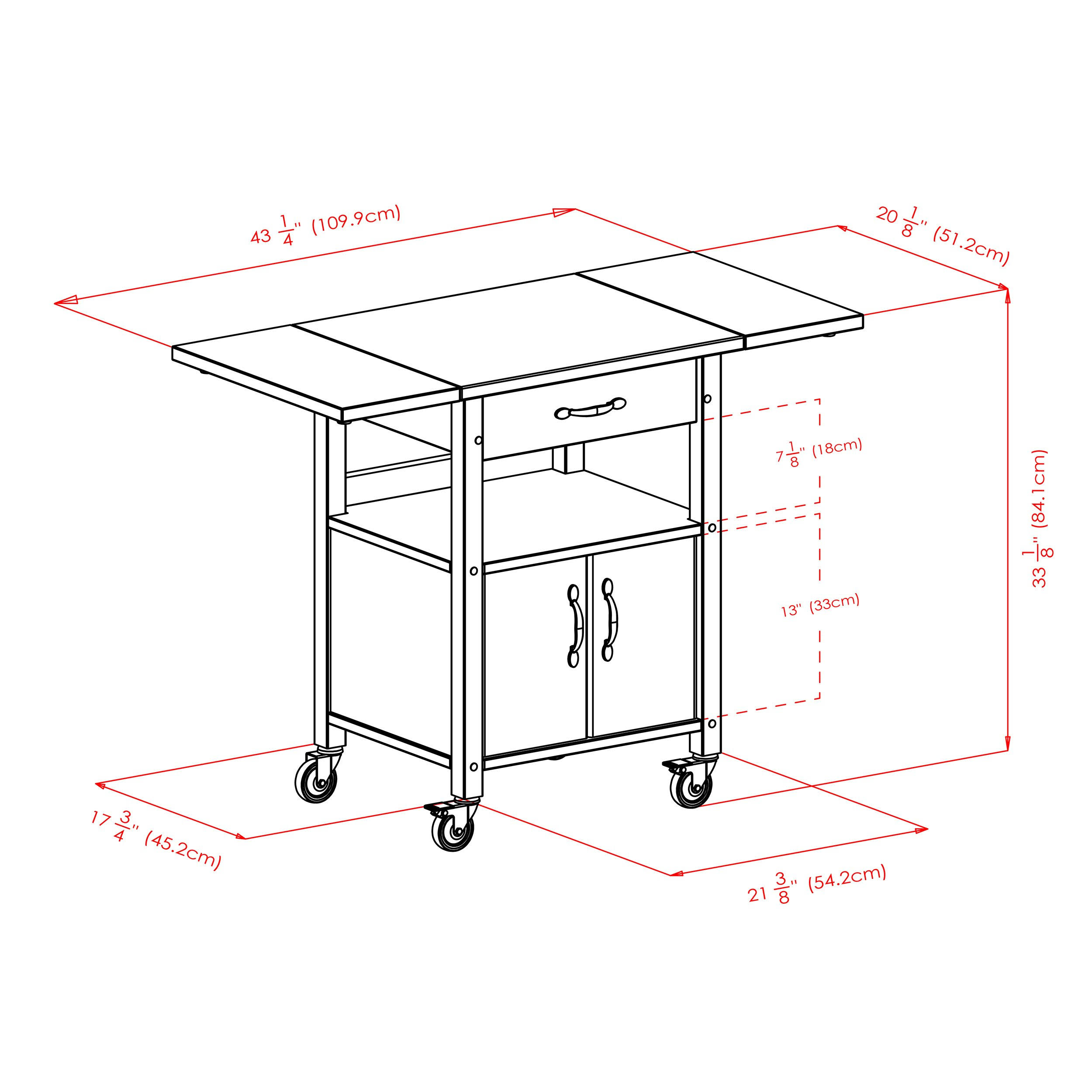 Winsome Drop-Leaf Kitchen Cart