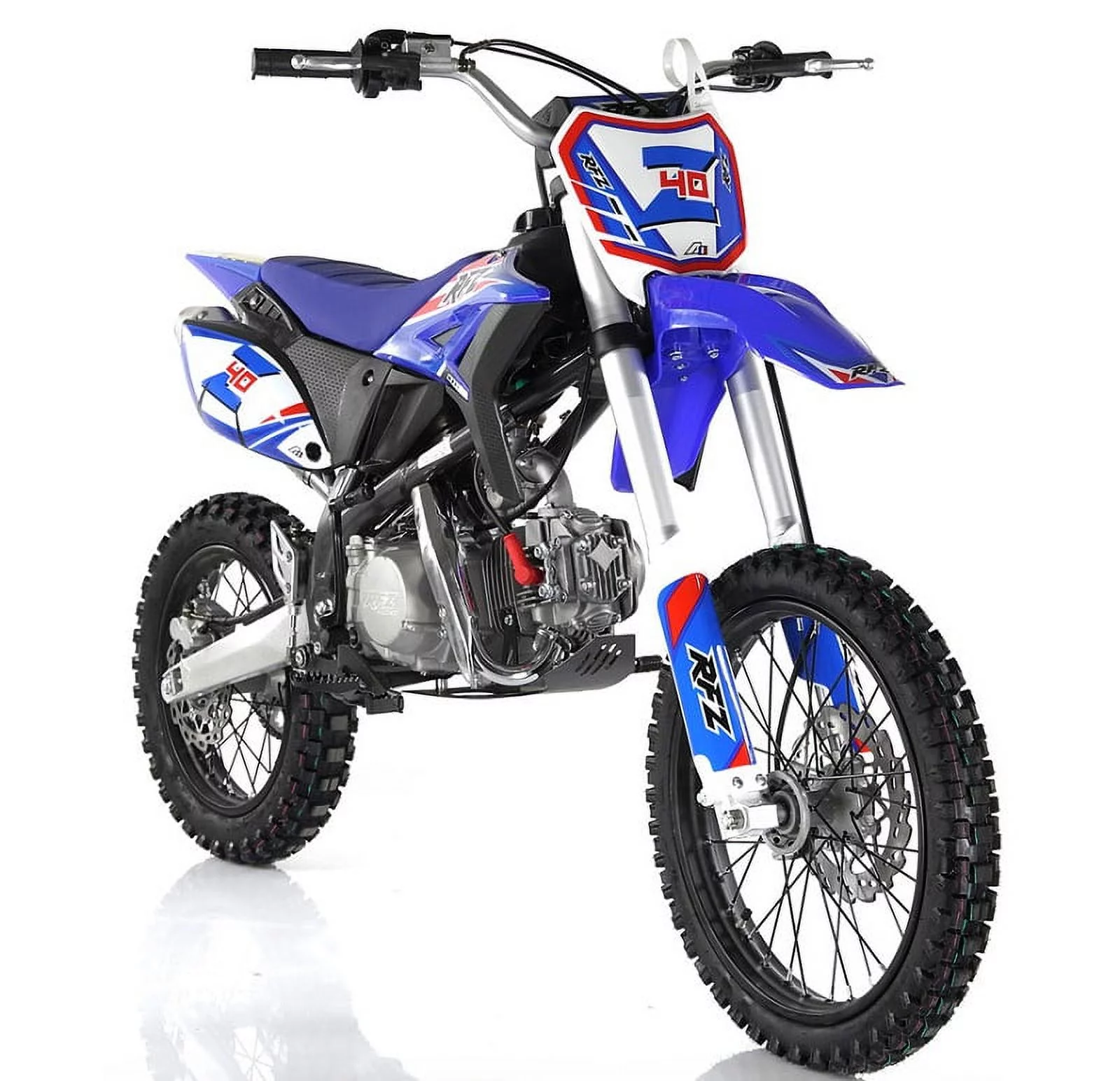 Apollo RFZ 140 Z40 Dirt Bike - Manual Transmission (17'/14') tires-Blue