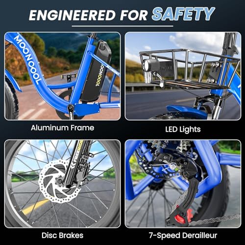 MOONCOOL Electric Tricycle for Adults, 20" x 4" Fat Tire Electric Trike, 48V 500W Motorized Electric Bicycle Bikes