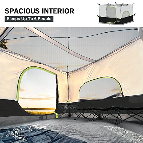 KAMPKEEPER Camping Inner Tent for Pop Up CanopyFully Vented Roof, Converts 10'x10' Straight Leg Canopy into Camping TentKhaki