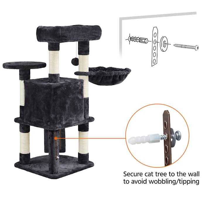 Topeakmart Medium Plush Cat Tree Condo with Basket - Pet Supplies online store