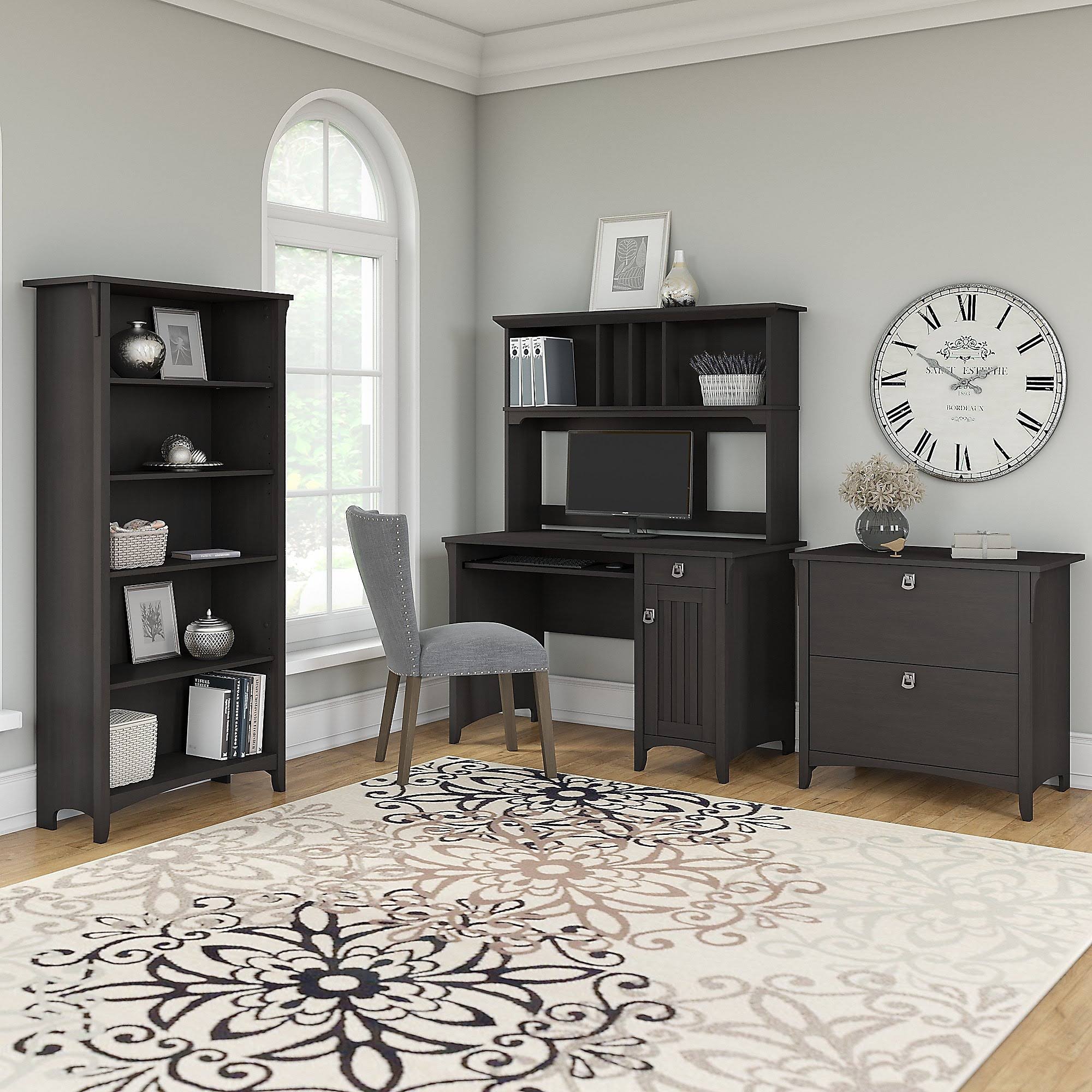 Bush Furniture Salinas Lateral File Cabinet, Vintage Black