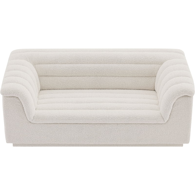 Meridian Furniture Cascade Cream Boucle Fabric Loveseat