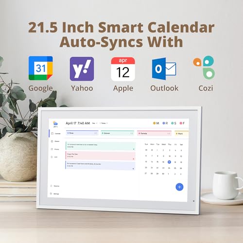 Dragon Touch 15.6" Digital Calendar Chore Chart – 1080P Full HD Interactive Touchscreen, Smart Family Planner