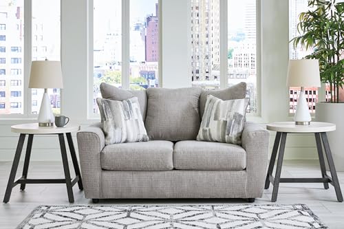 Signature Design by Ashley Stairatt Casual Loveseat with Flared Arms, Gray