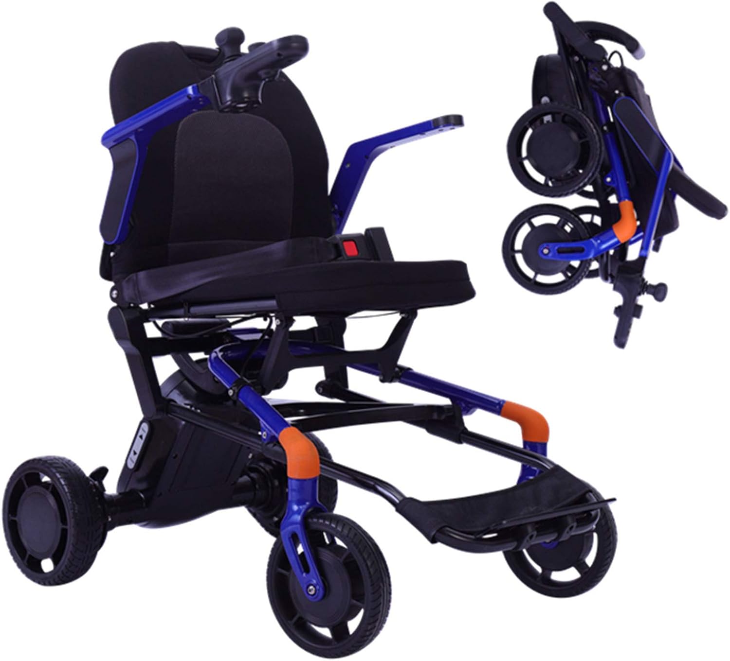 Portable and Comfortable Magnesium Alloy Lightweight Portable Foldable Electric Power Wheelchairs for Adults Travel Power Wheelchair Net Weight Only
