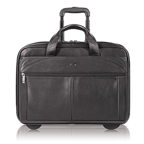 Solo Walker Leather Rolling Laptop Bag, Tan