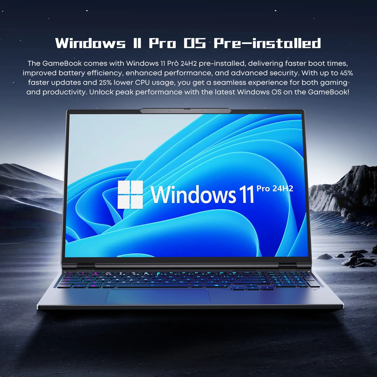 CHUWI 2025 GameBook AMD Ryzen 9 9955HX 16" Gaming Laptop,RTX-5070Ti Laptop GPU Notebook, Backlit Keyboard Computer,,32GB DDR5, 1TB Gen4