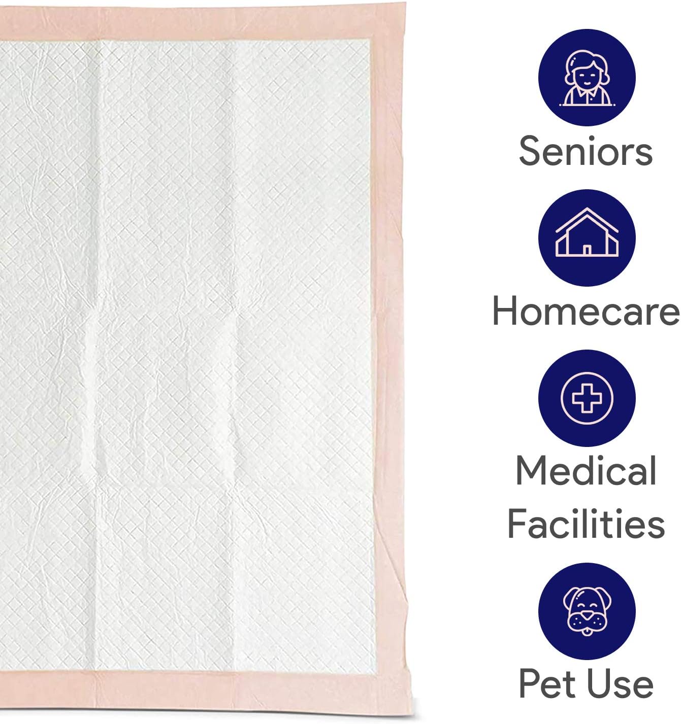 Premium Disposable Chucks Underpads 100 Count, 30 x 36 - Highly Absorbent Bed Pads for Incontinence and Senior Care - Peach Color