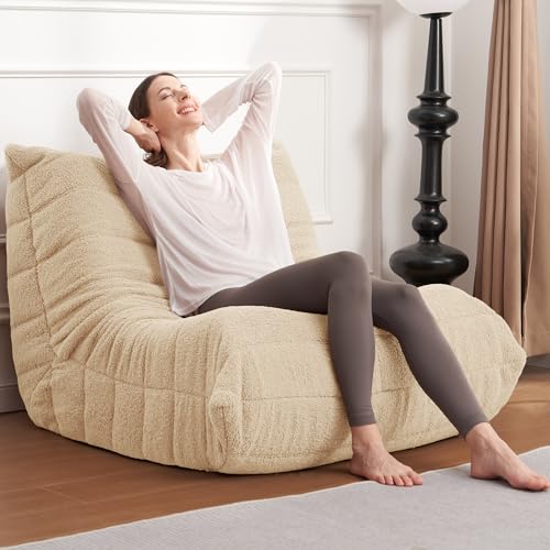 Bean Bag Chair Big Sofa Beanbag Chair for Adults Fireside Chair Bean Bag Lounger with Memory Foam Filled for Home