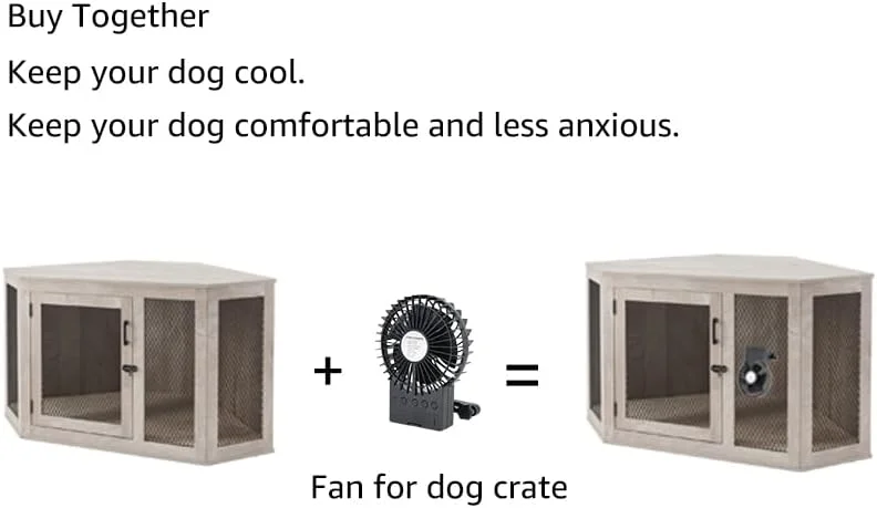 UniPaws UH5165 Medium Corner Dog Crate -  Weathered Grey