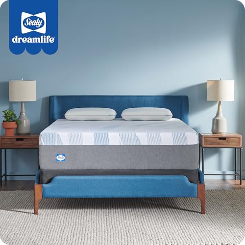 Sealy Dreamlife 12” Hybrid Mattress-in-a-Box, Queen, SealyComfort Gel Memory Foam, SealyResponsive Encased Coils, Surface-Guard Technology
