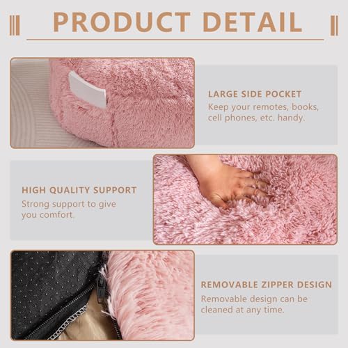 BYBYME Giant Bean Bag Chair, Faux Fur Bean Bag Couch with Filler Large Living Room Bean Bag Chairs for Adults