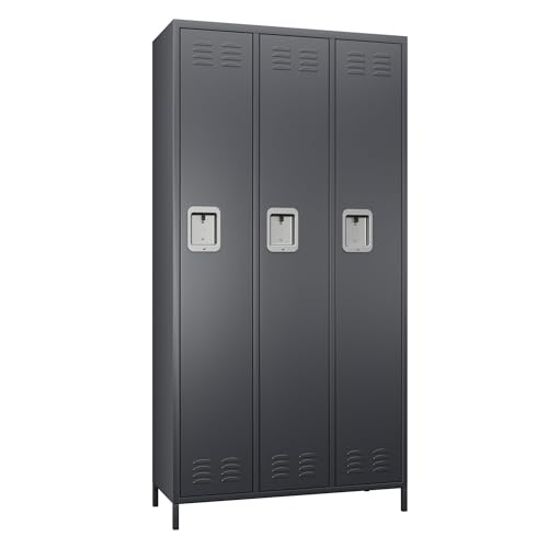 6 Door Metal Storage Locker 18 Hooks,Metal Locker for Employees with Lock for School Garage Office Gym Bedroom,Assembly Required