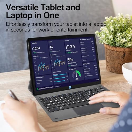 Fusion5 10.1" Windows 11 Professional Tablet PC - Intel 13th Gen - Full HD Windows Tablet Computer - 8GB RAM, 256GB SSD Storage, Quad-Core CPU