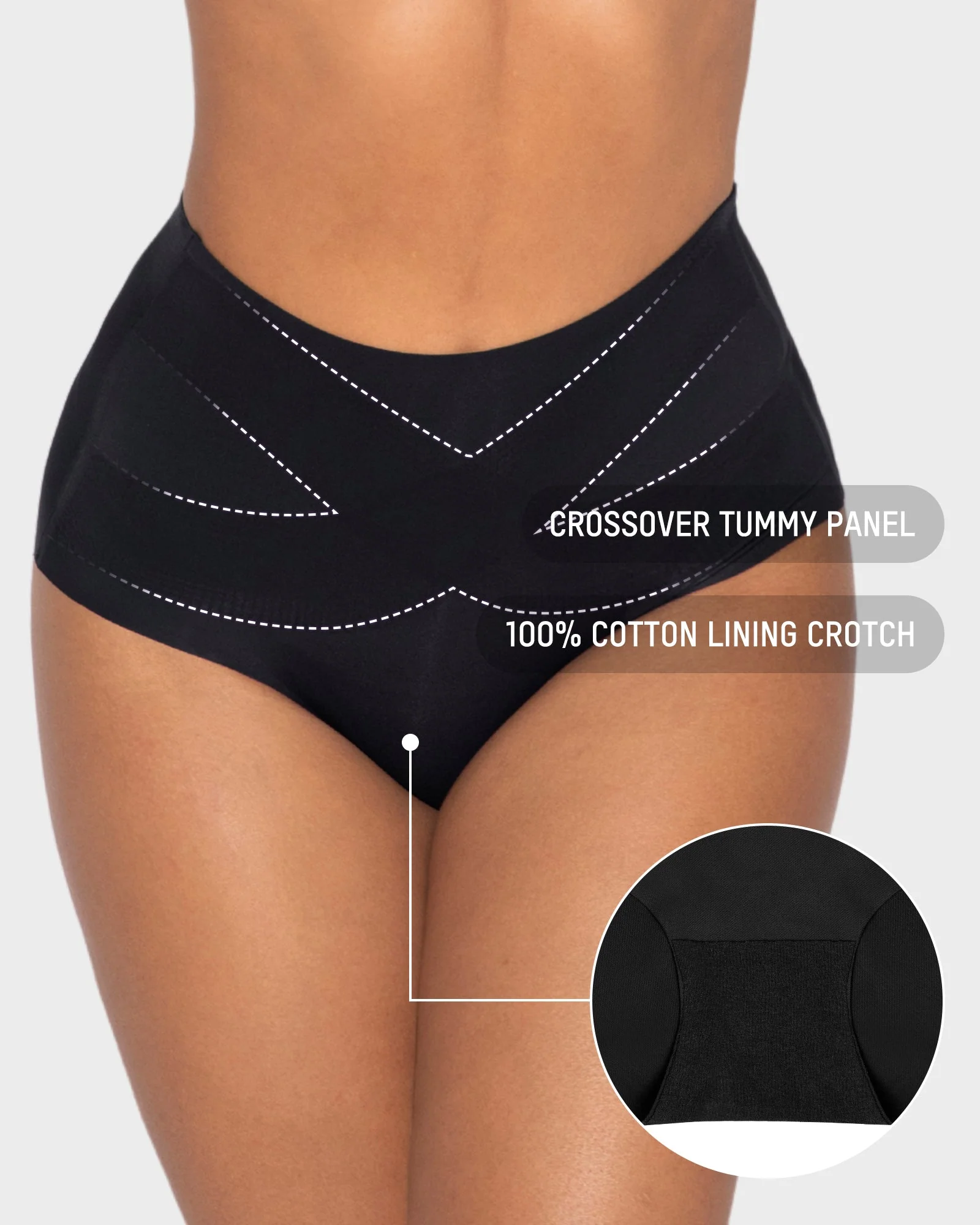 Seamless Tummy Control High-Waist Panties (5 Pack)