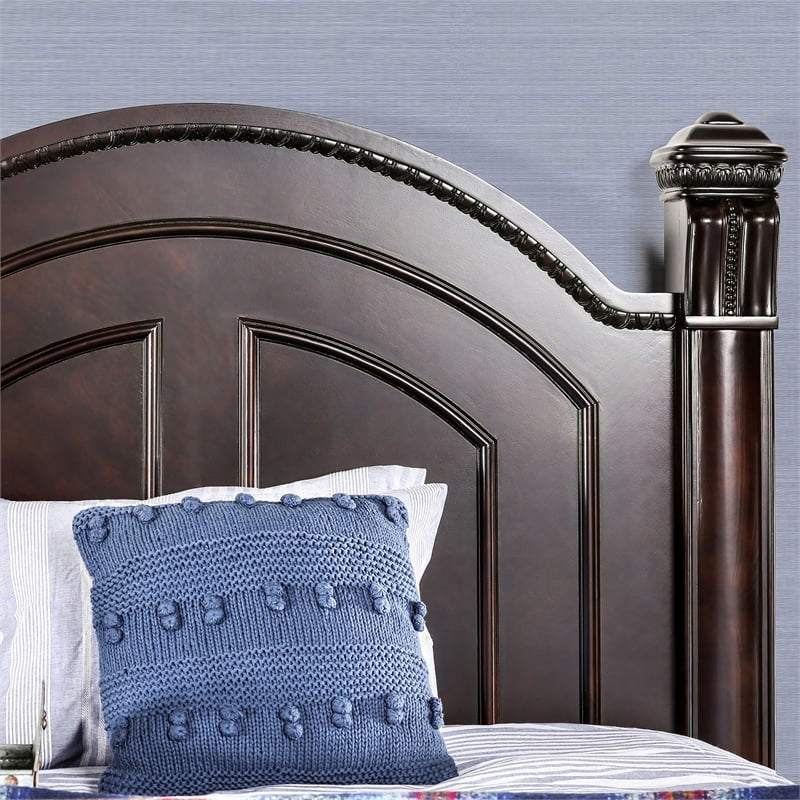 Furniture of America Oulette Transitional Wood King Panel Bed in Dark Cherry