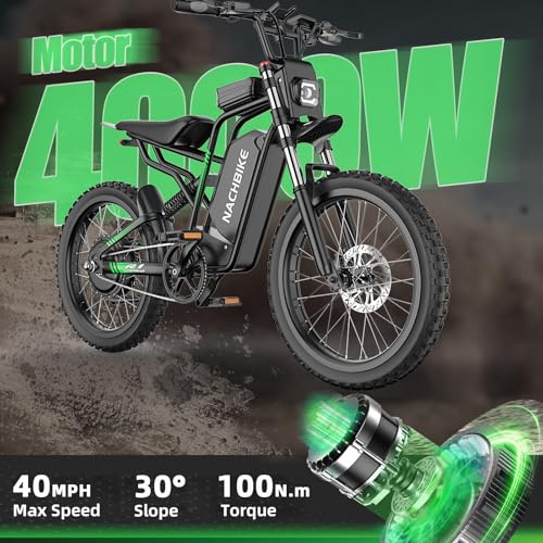 50MPH/40MPH Electric Bike for Adults, 4000W/6000W Electric Dirt Bike with 60V25Ah Battery, Max 50Miles, Dual Hydraulic Brake