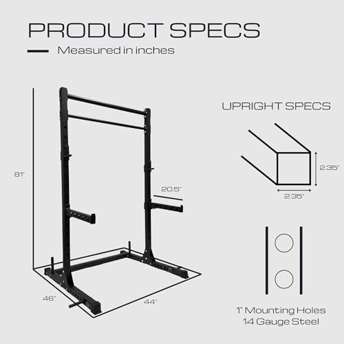 HulkFit Multi-Functional Adjustable Pro Series Power Cage Weight Rack, Squat Rack for Home Gym with 2 Pull Up Bars