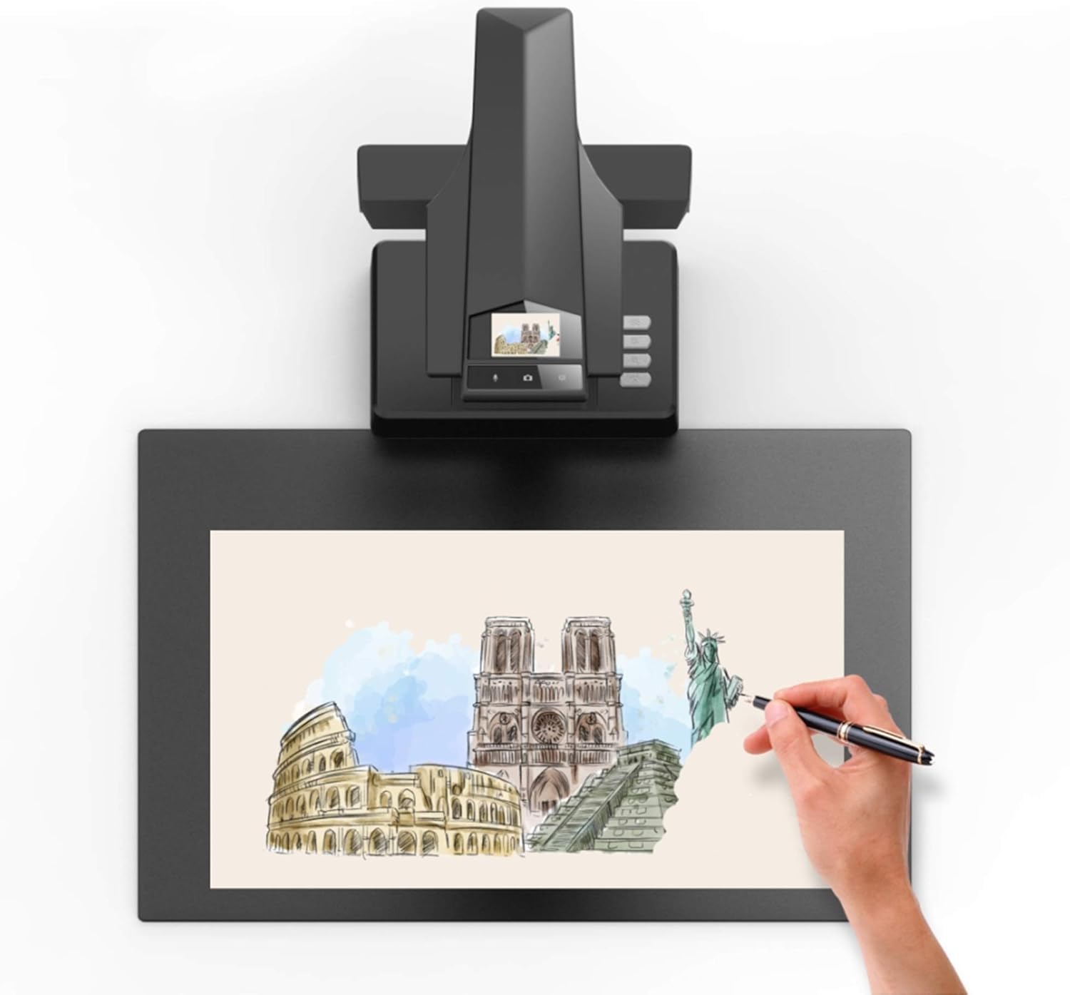 CZUR ET16 Plus Advanced Book & Document Scanner, 2nd Gen Auto-Flatten&Deskew Tech, 16MP Camera, Capture A3, 186 Languages OCR