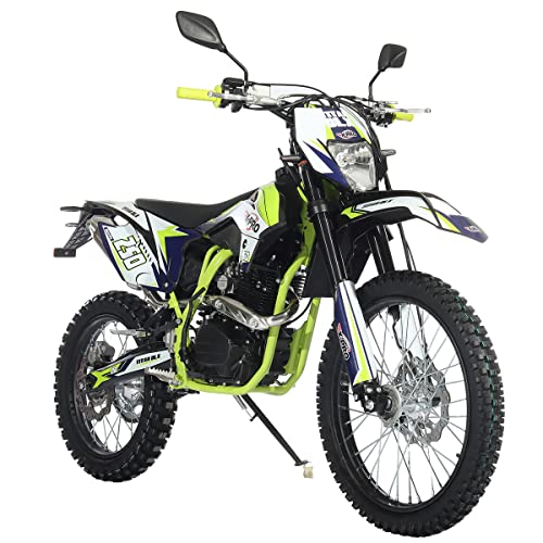 X-PRO Titan DLX 250cc Gas Dirt Bike Pit Bike Adult Bike,Big 21"/18" Wheels, Zongshen Engine! (Green)