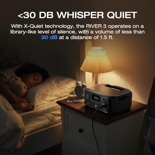 EF ECOFLOW Portable Power Station RIVER 3, 245Wh LiFePO4 Battery Power Station, 300W Up to 600W AC Output,
