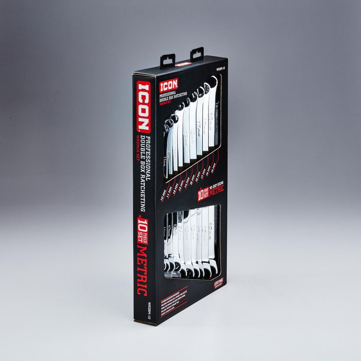 ICON Extra Long Professional Metric Double Box Ratcheting Wrench, 10 Piece