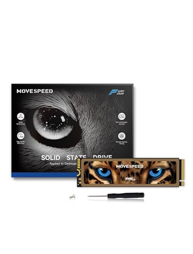 MOVE SPEED HB7450 2TB SSD for PS5 with Heatsink TLC NAND, PCIe 4.0 NVMe M.2 Internal Solid State Drive - Up to 7450MB/s