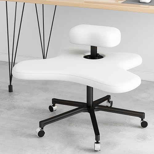 Meditation Chair, Home Office Desk Chair, Ergonomic Kneeling Chair with Wheels, Cross Legged Chair, Height Adjustable (Color : Pink