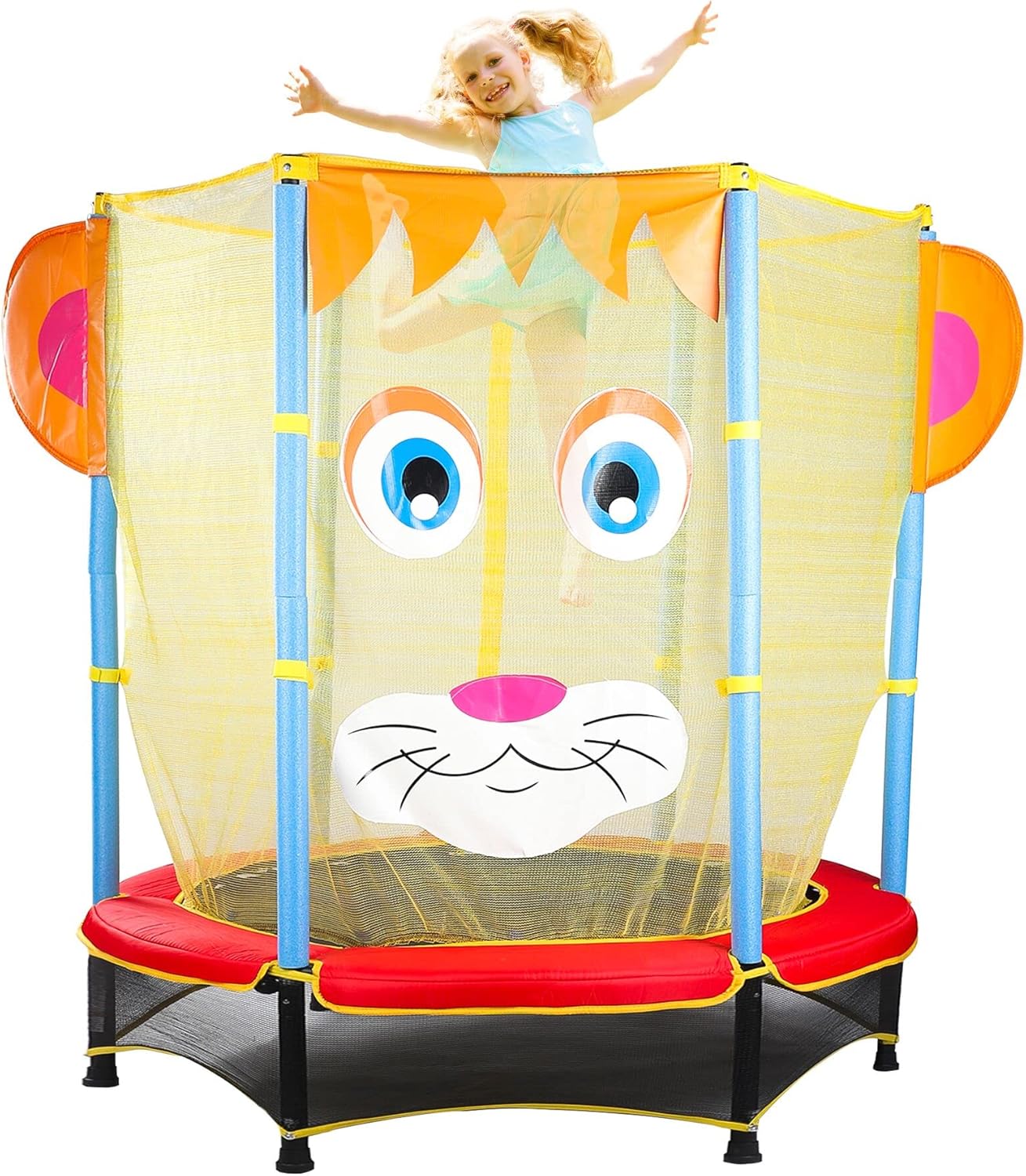 55'' Toddler Trampoline,4.5 FT Trampoline for Toddlers Age 3-6, Indoor Trampoline for Kids with Enclosure