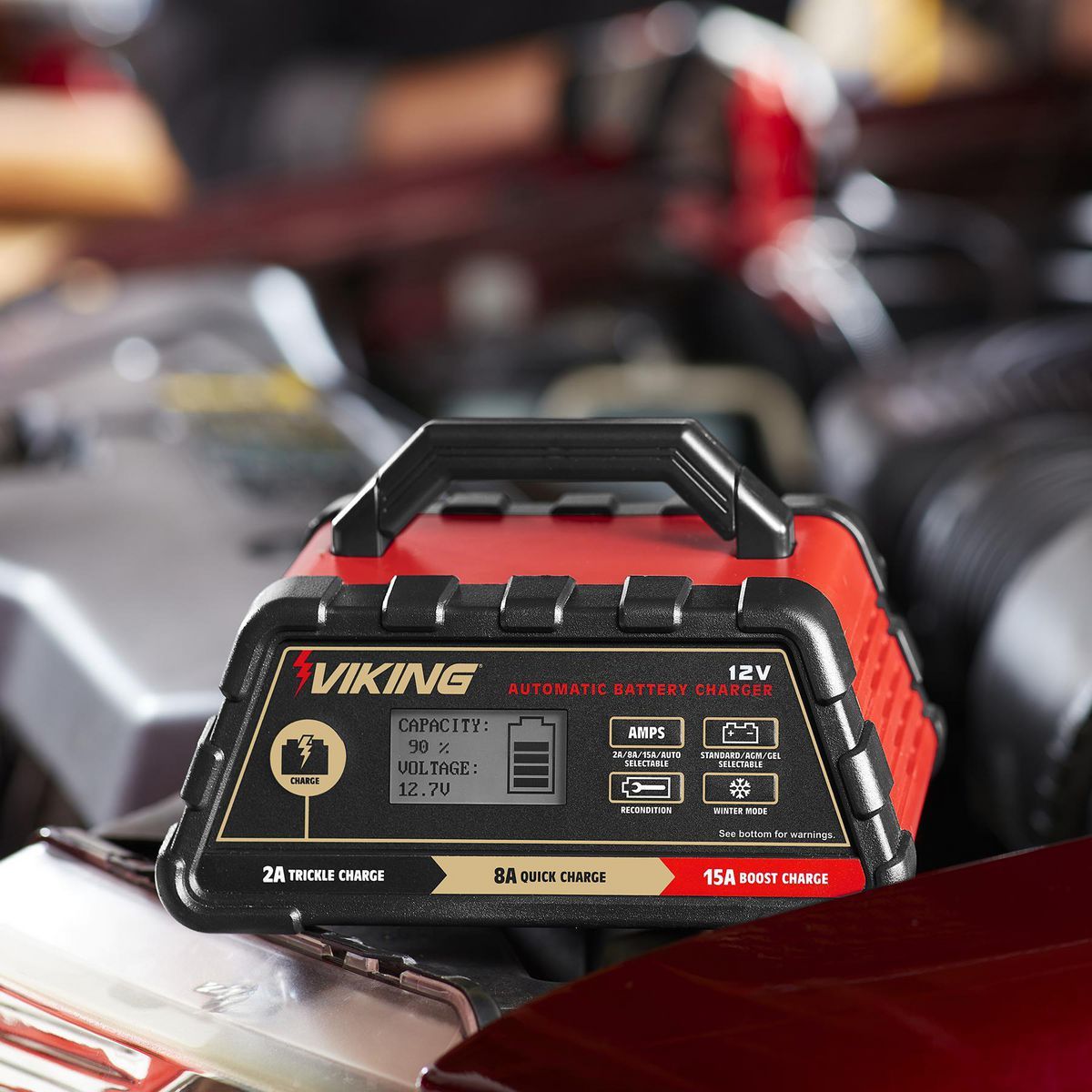 VIKING 2/8/15 Amp Automatic Microprocessor-Controlled Battery Charger
