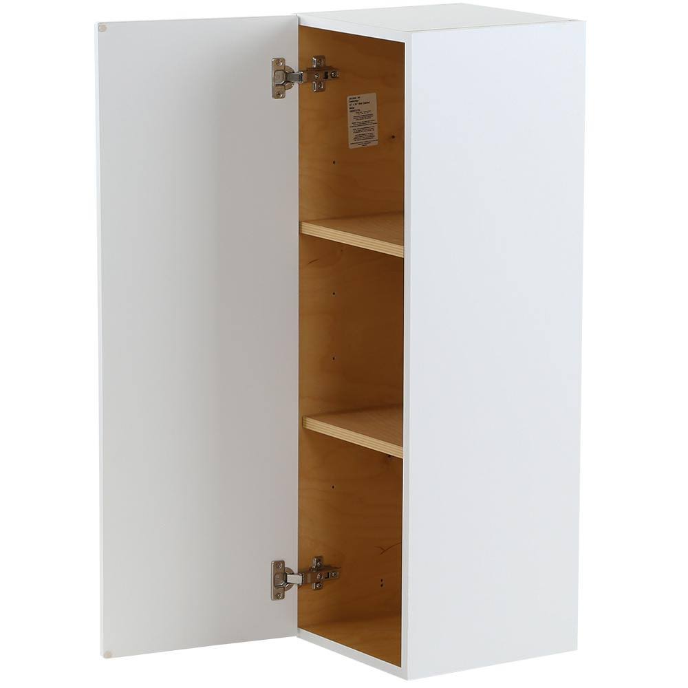 Hampton Bay Cambridge Shaker Assembled 12x36x12.5 in. Wall Cabinet with 1 Soft Close Door in White