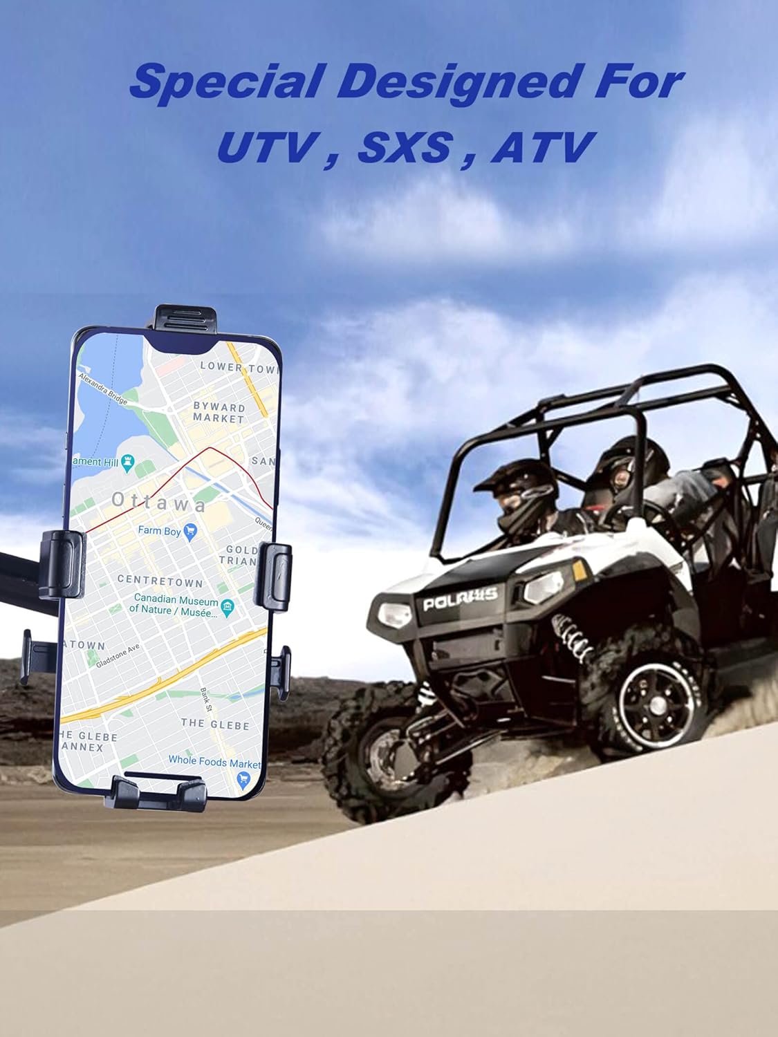 ZIDIYORUO UTV Phone Mount, Aluminium&nbsp;Alloy&nbsp;Cell Phone Holder for UTV/ATV/SXS, Compatible with 1.75"-2" Roll Bar Roll Cage